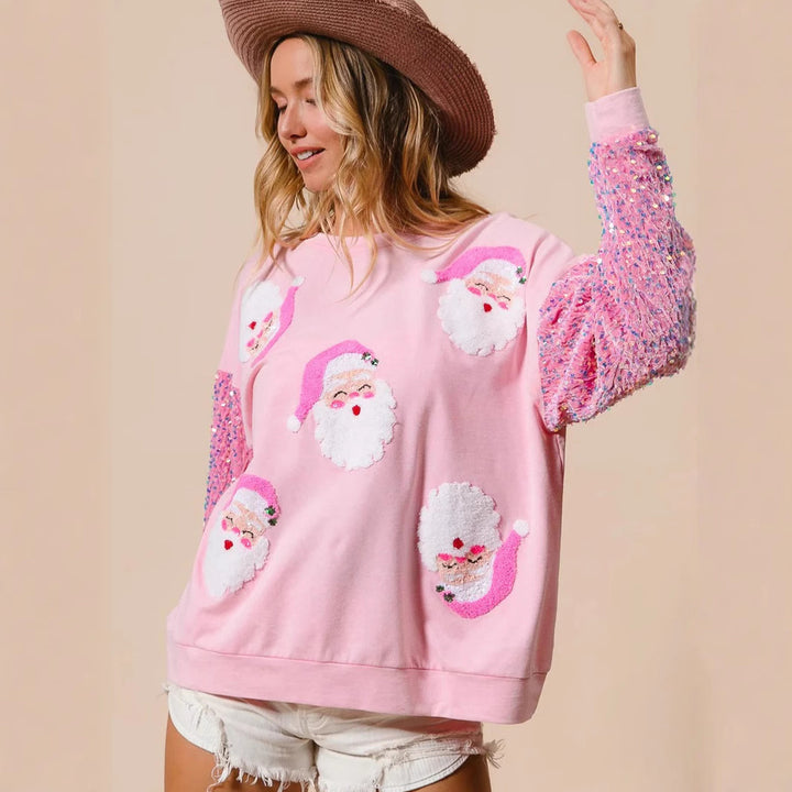 Women's Oversized Ugly Christmas Sweater detail