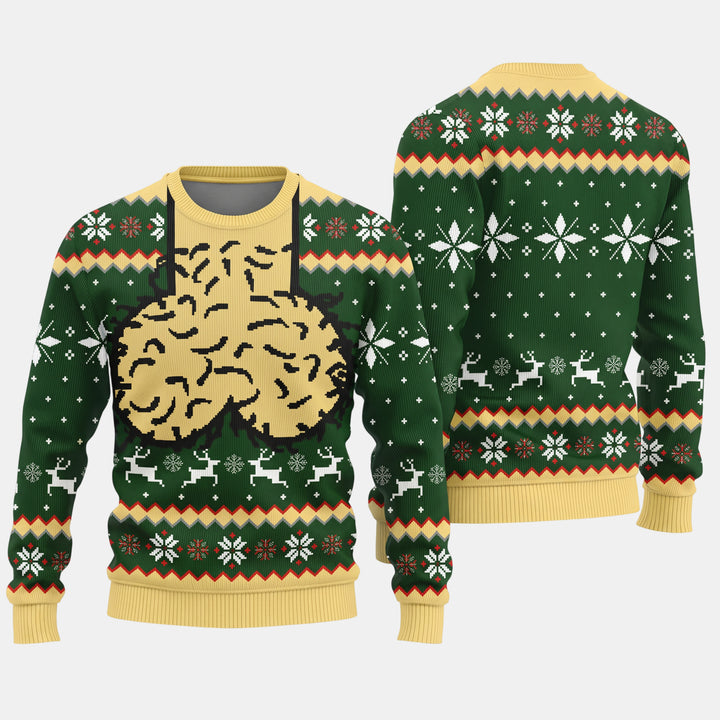 Women's Ugly Christmas Sweater in dark green