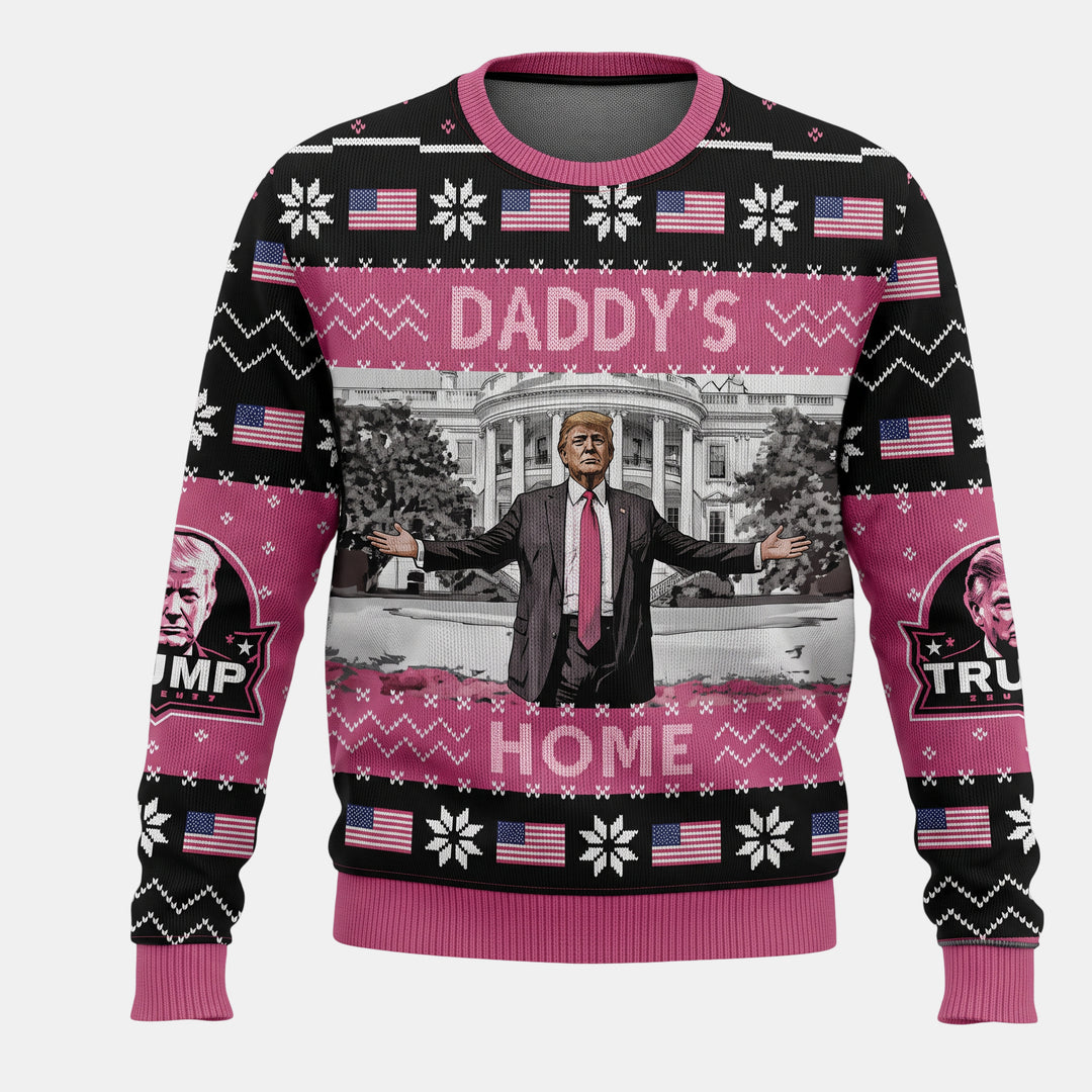 Women's Ugly Christmas Sweater in pink black