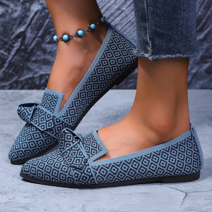 Women's Comfort Orthopedic Loafers in blue geometric