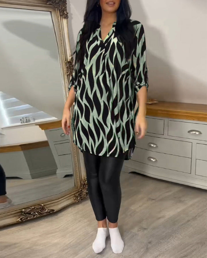 ALEXANDRA | Casual Printed Lightweight Blouse Top