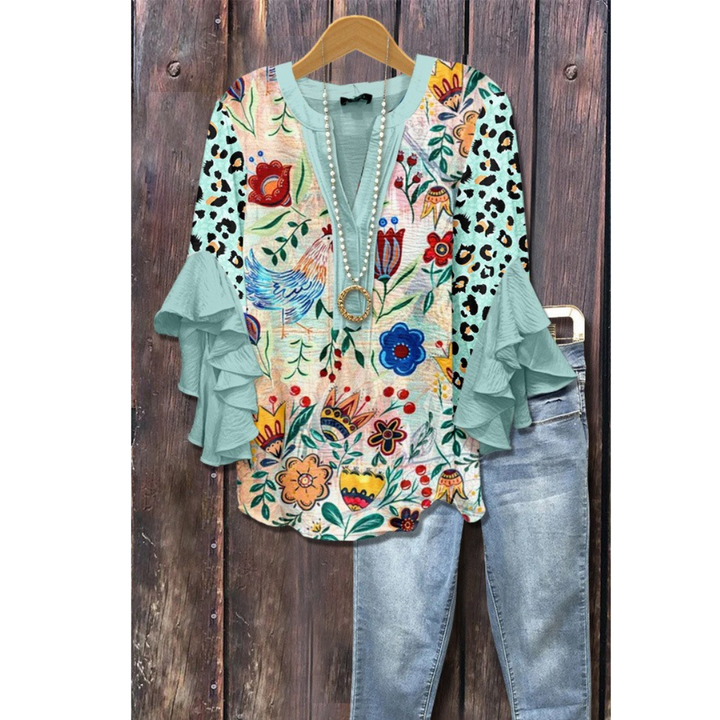 AMARRI | Women's Vintage Floral Business Casual Blouse
