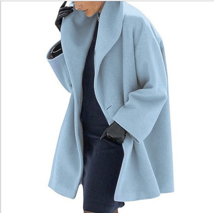 Women's Oversized Short Coat in sky blue