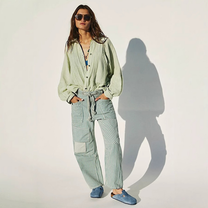 PERLAH | Wide Leg Striped Women's Pants