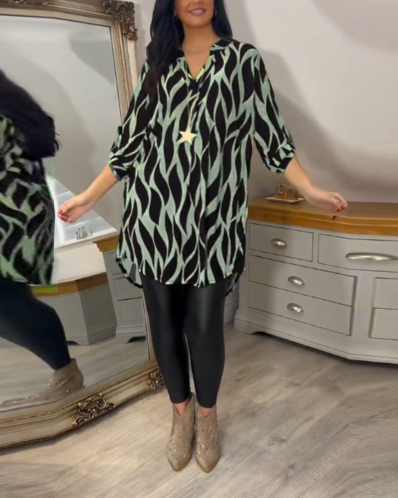 ALEXANDRA | Casual Printed Lightweight Blouse Top