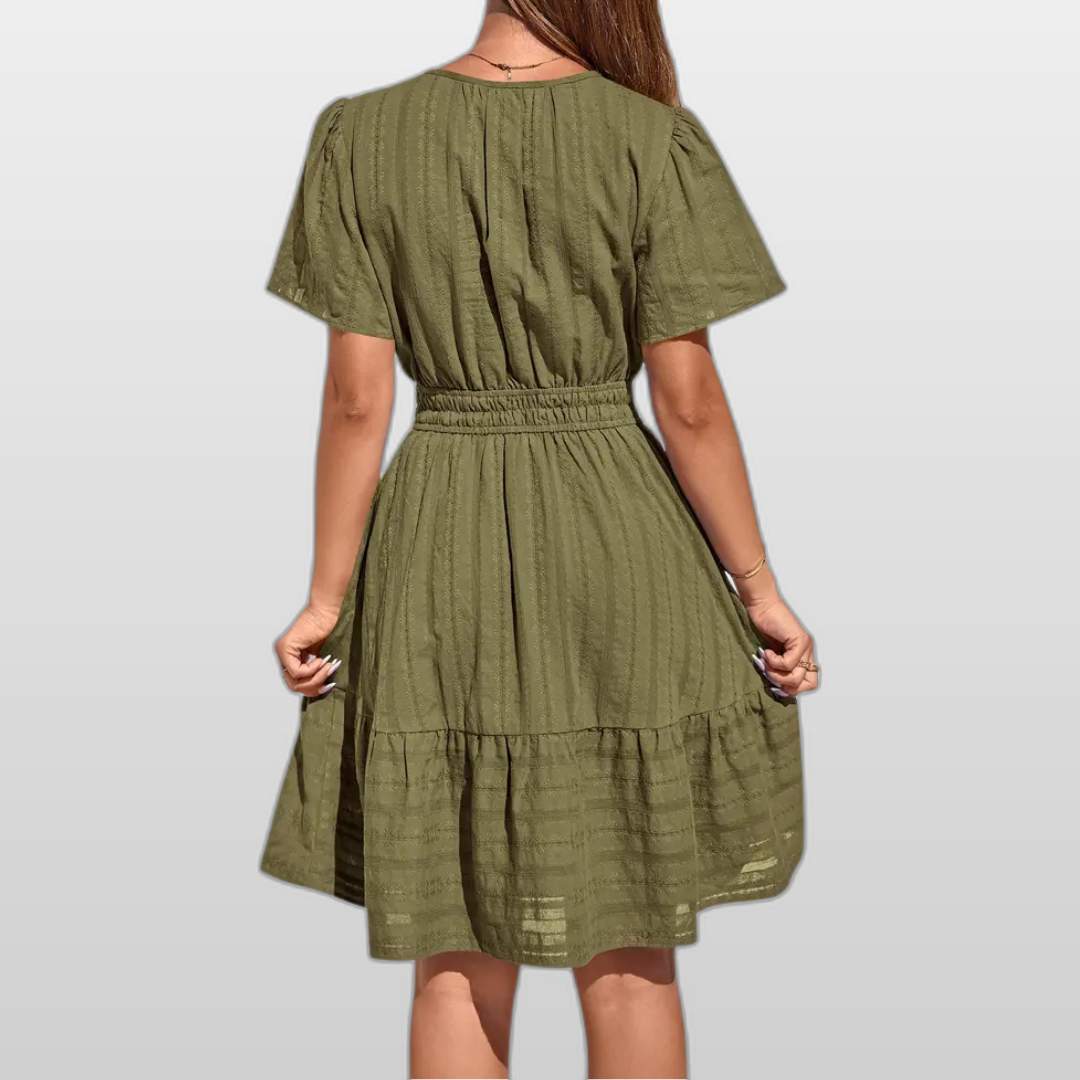 BLOSSOM | Short Sleeve V-Neck Mini Dress