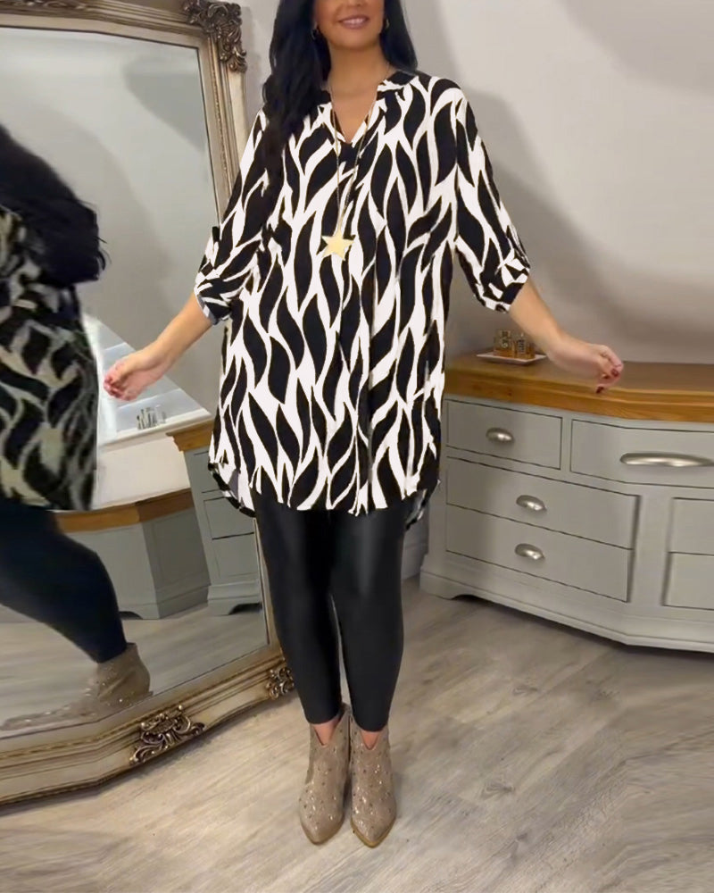 ALEXANDRA | Casual Printed Lightweight Blouse Top