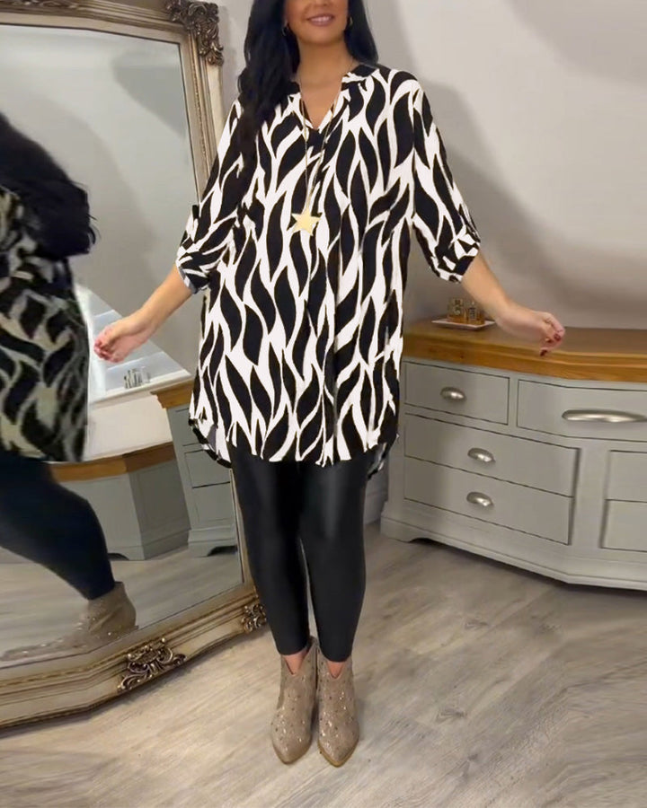 ALEXANDRA | Casual Printed Lightweight Blouse Top