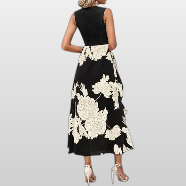LOTTIE | Boho Floral Ruffle Midi Dress
