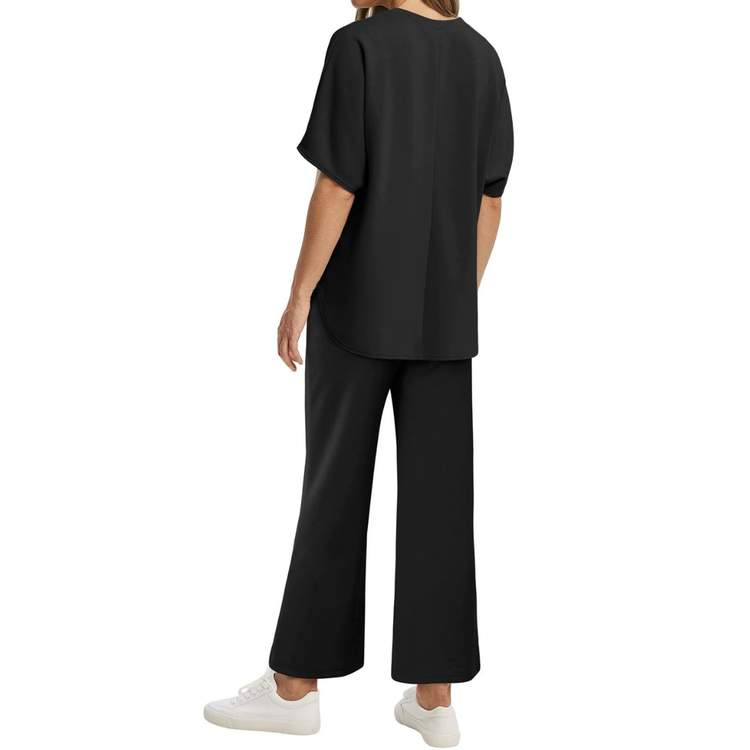 TATUM | Short Sleeve Wide Leg Women's Lounge Set