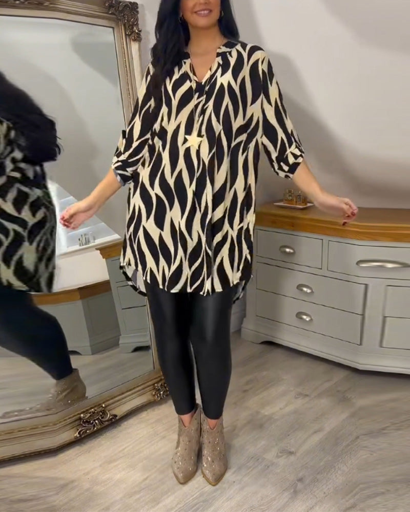 ALEXANDRA | Casual Printed Lightweight Blouse Top