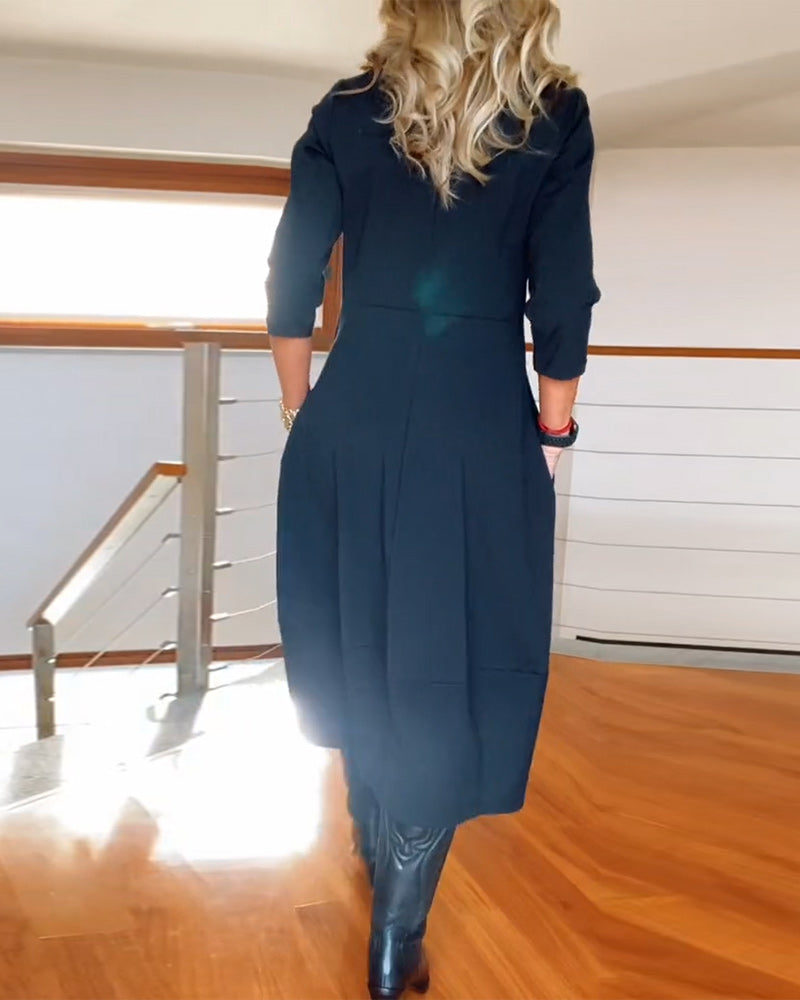 ANORA | Black Elegant Long Sleeve Maxi Dress