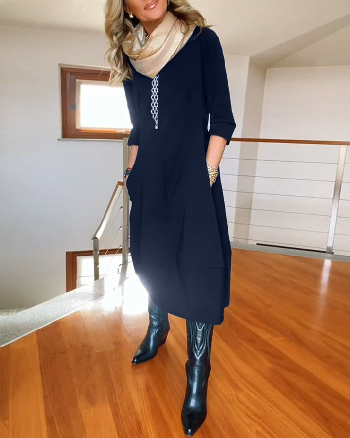 ANORA | Black Elegant Long Sleeve Maxi Dress