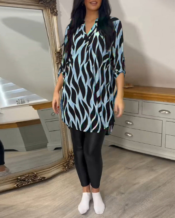 ALEXANDRA | Casual Printed Lightweight Blouse Top