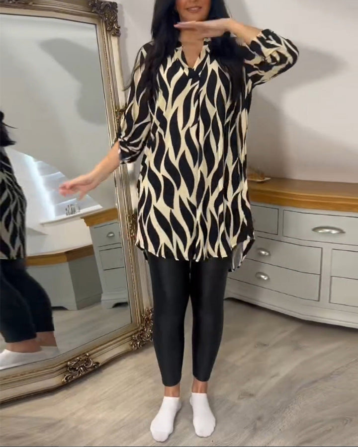 ALEXANDRA | Casual Printed Lightweight Blouse Top