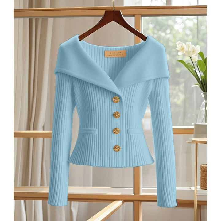 Women's Knit Cropped Cardigan in light blue