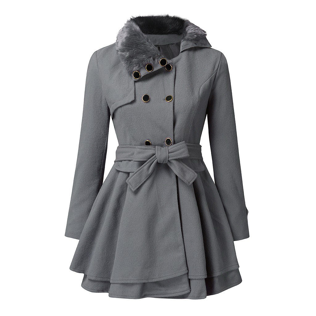 Women's Short Trench Coat in grey