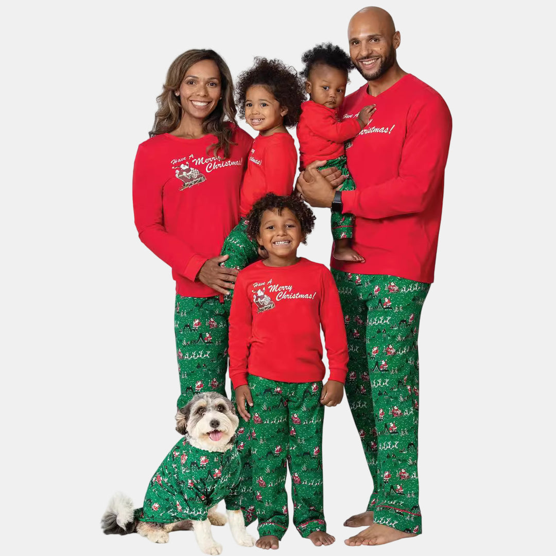 Matching Family Christmas Pajamas in red
