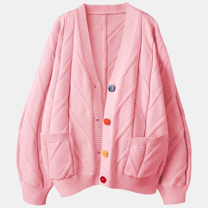 Women's Oversized Ugly Christmas Sweater in plain pink