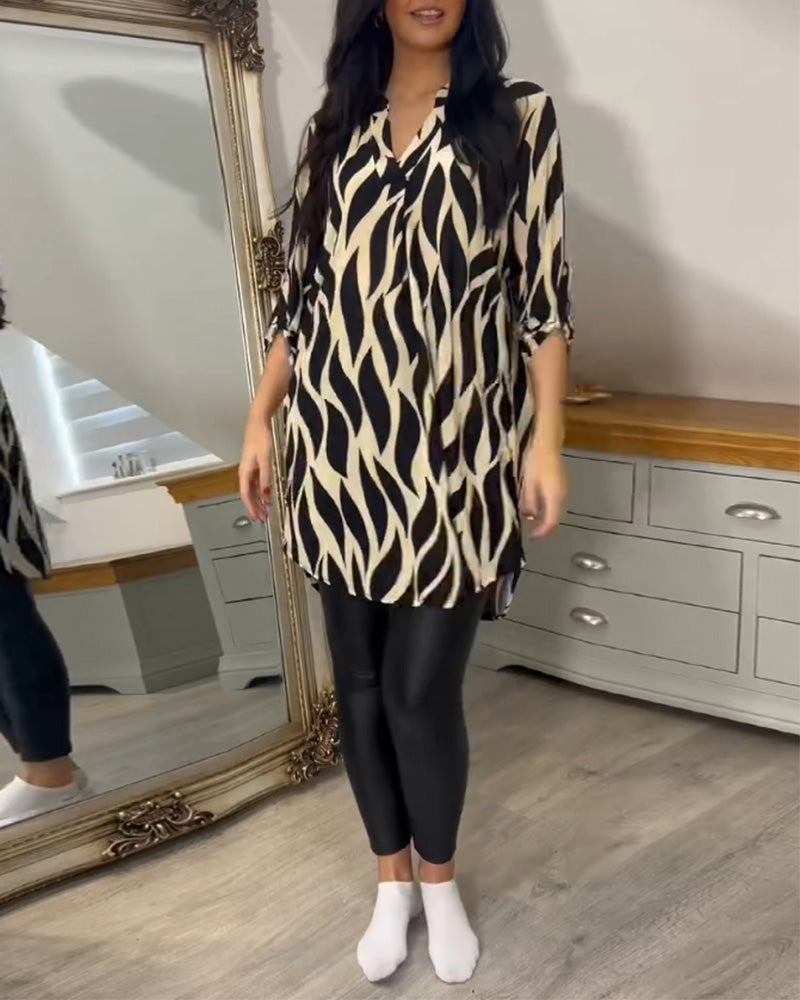 ALEXANDRA | Casual Printed Lightweight Blouse Top