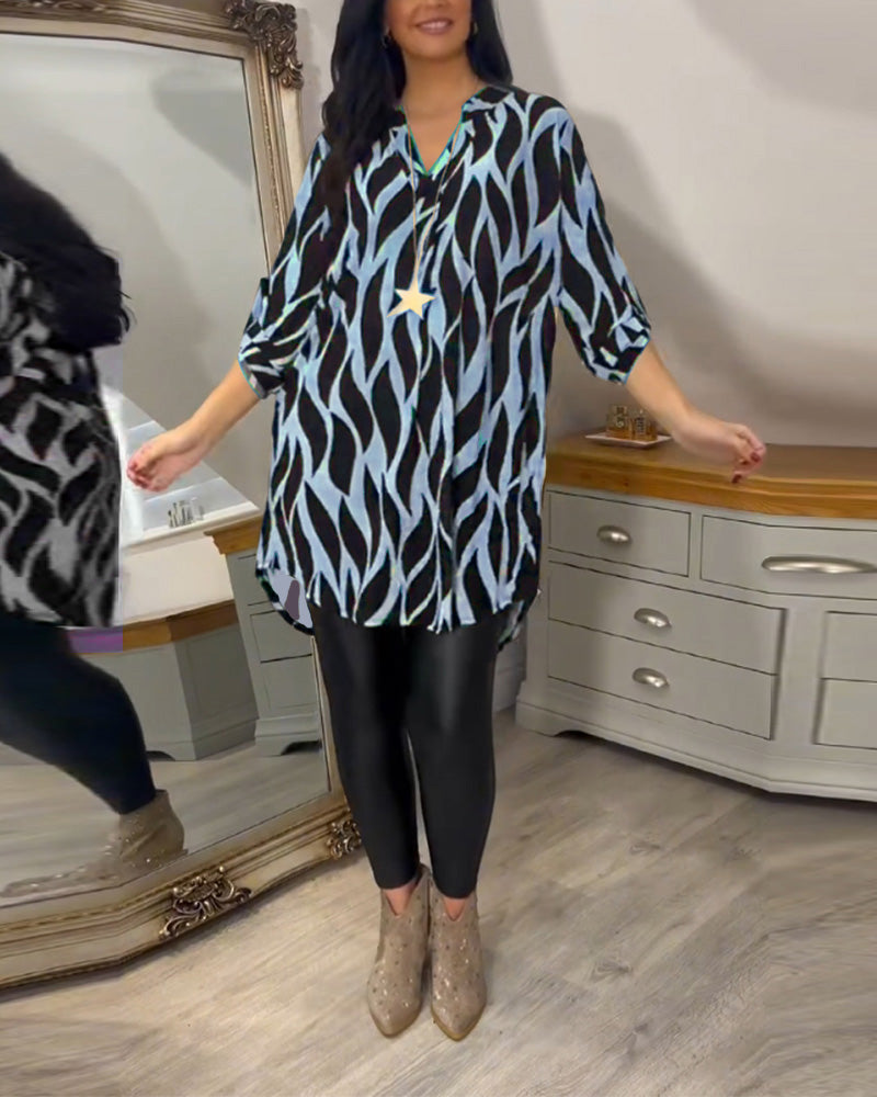 ALEXANDRA | Casual Printed Lightweight Blouse Top
