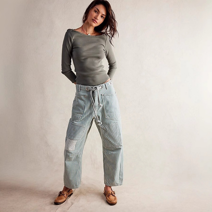 PERLAH | Wide Leg Striped Women's Pants