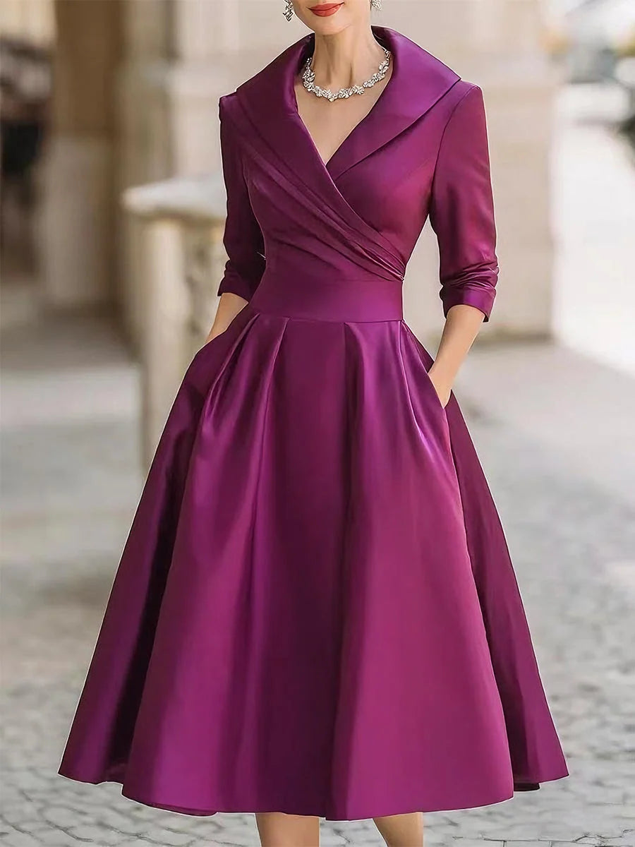 Women's Cocktail A Line Dress in purple