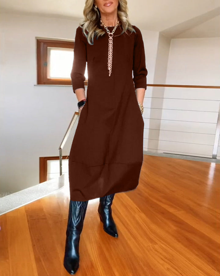 ANORA | Black Elegant Long Sleeve Maxi Dress