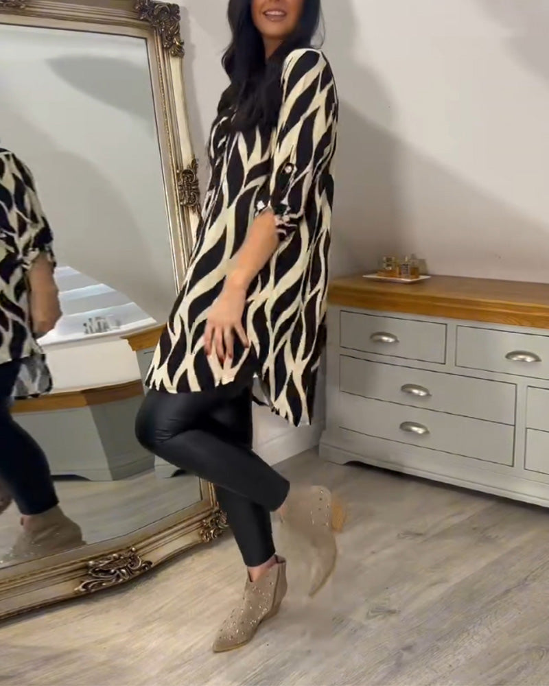 ALEXANDRA | Casual Printed Lightweight Blouse Top
