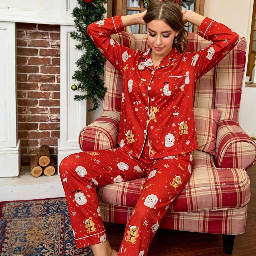 Women's Christmas Pajamas in red