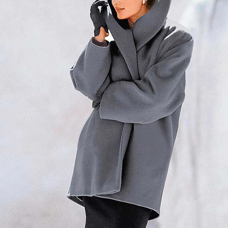 Women's Oversized Short Coat in grey