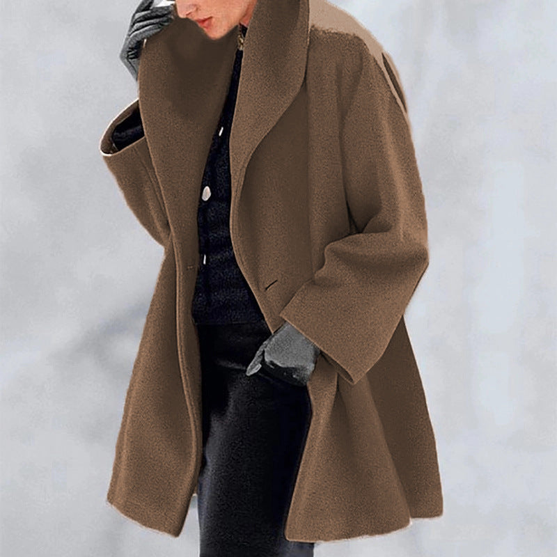Women's Oversized Short Coat in brown