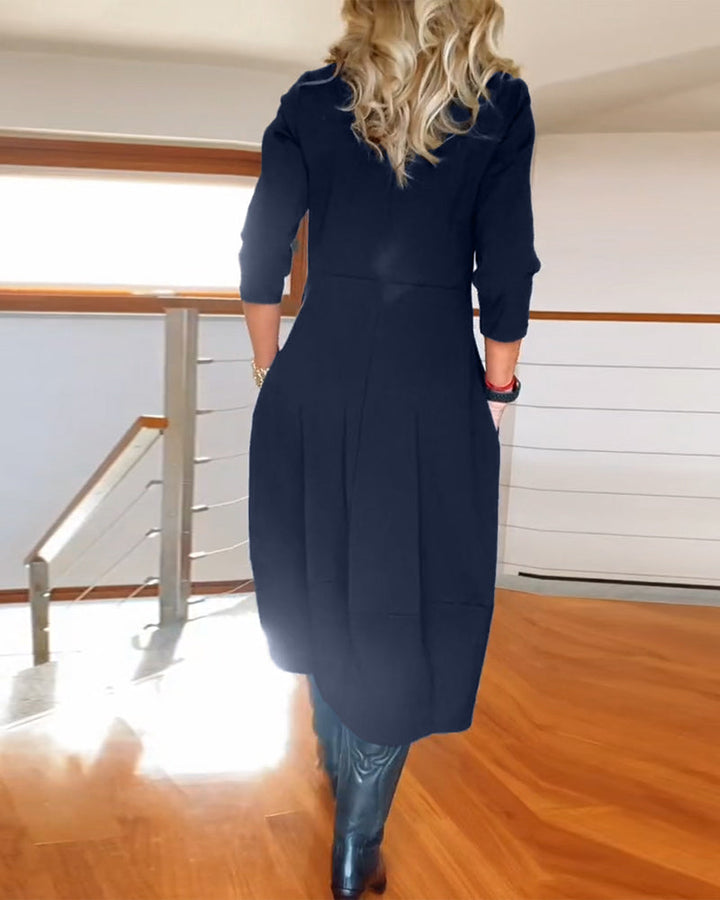 ANORA | Black Elegant Long Sleeve Maxi Dress