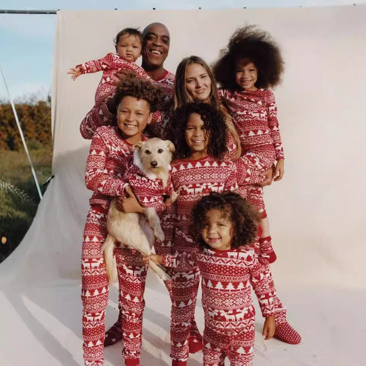 Matching Family Christmas Pajamas in red