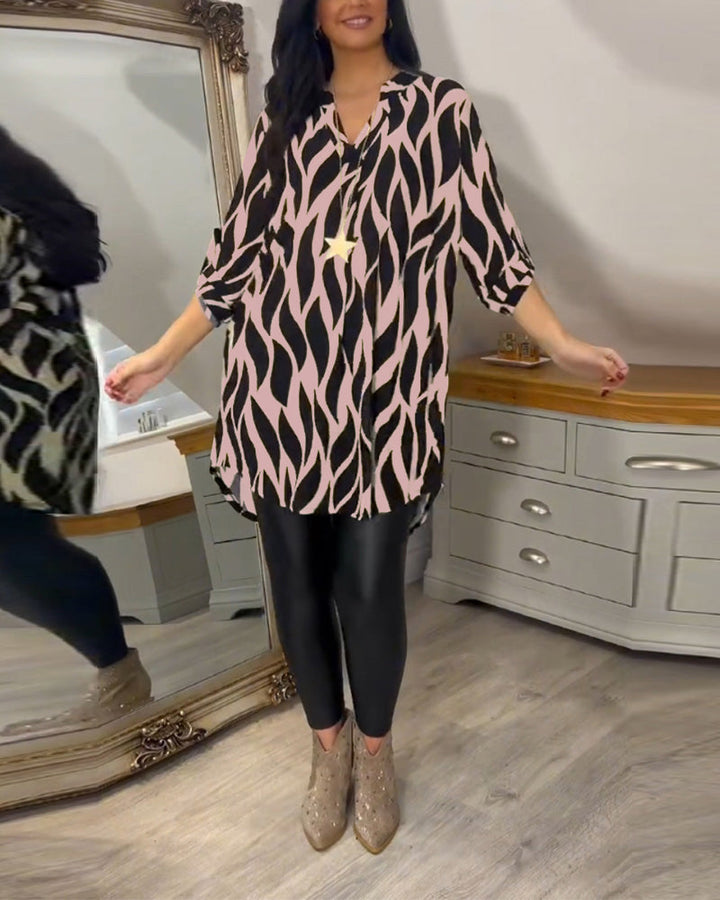 ALEXANDRA | Casual Printed Lightweight Blouse Top