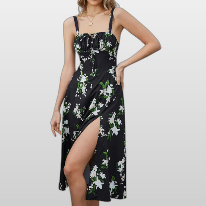 Black background with white flowers