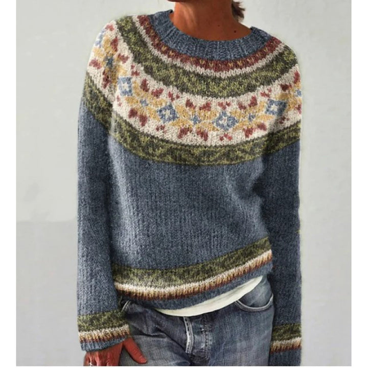 Women's Fair Isle Knit Sweater in navy