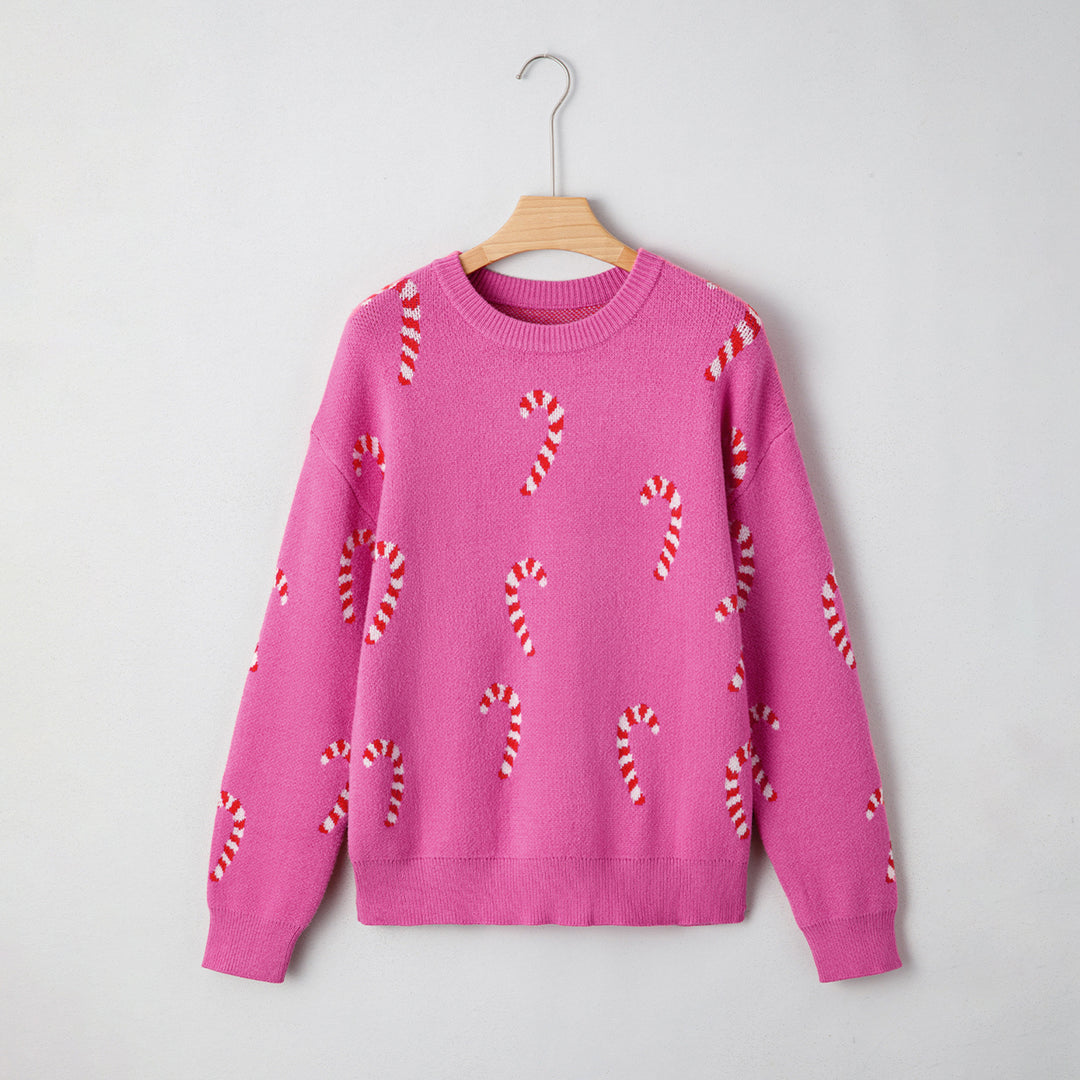 Women's Ugly Christmas Sweater in rose red