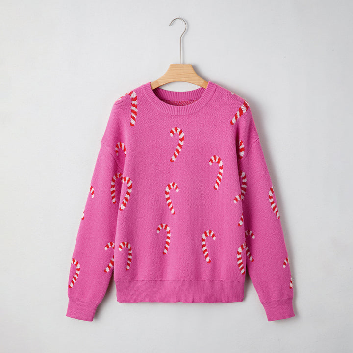 Women's Ugly Christmas Sweater in rose red