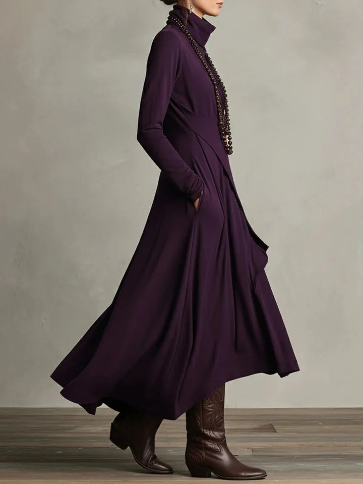 Women's Long Sleeve Maxi Dress in purple
