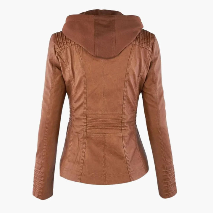 Women's Fitted Zip-Up Hoodie in brown