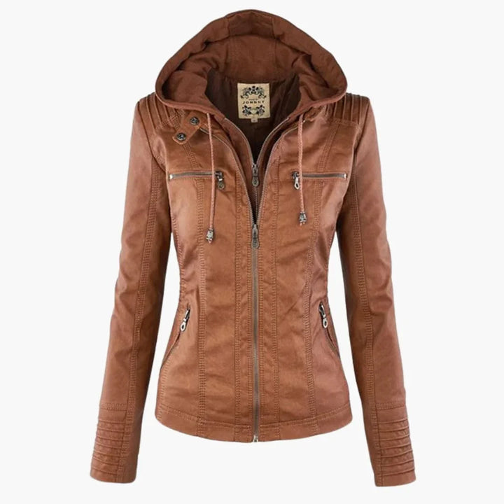 Women's Fitted Zip-Up Hoodie in brown