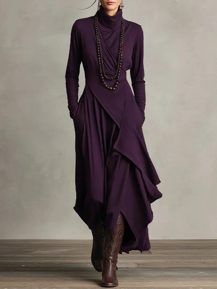 Women's Long Sleeve Maxi Dress in purple