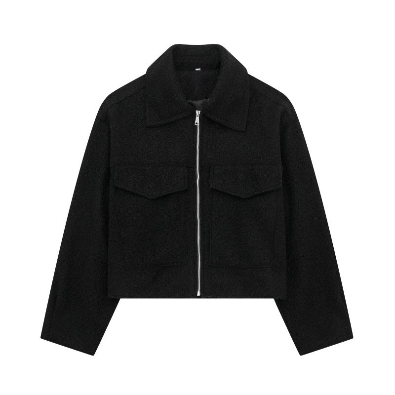 Women's Tweed Cropped Jacket in black