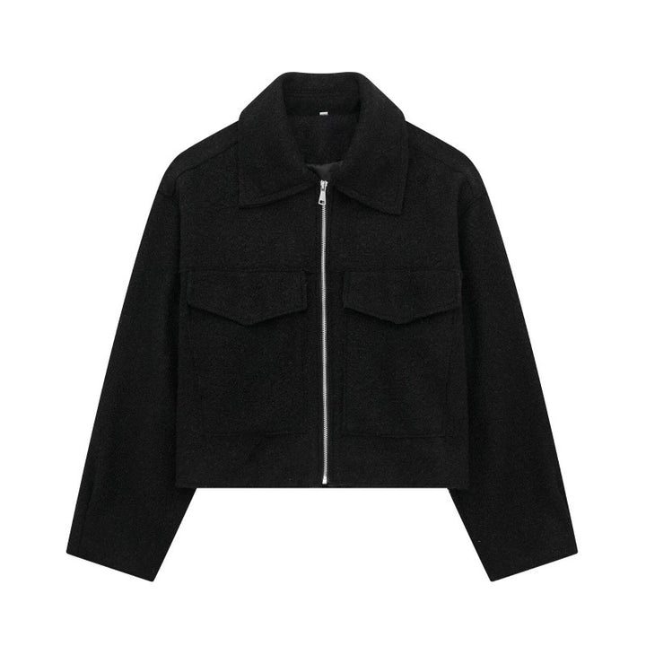 Women's Tweed Cropped Jacket in black
