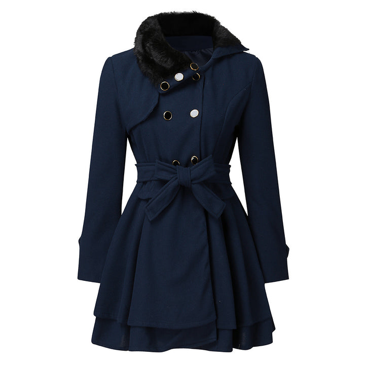 Women's Short Trench Coat in navy