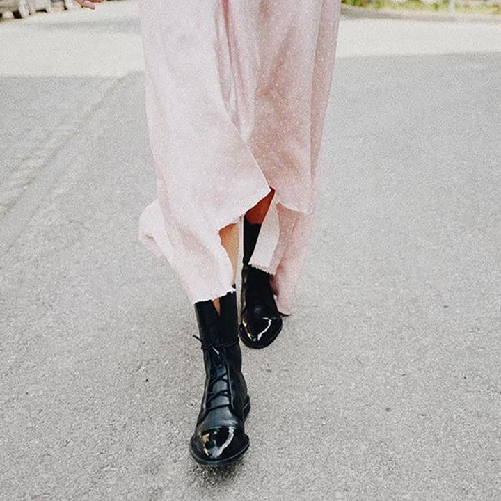 Women's Lace Up Orthopedic Ankle Boots in black