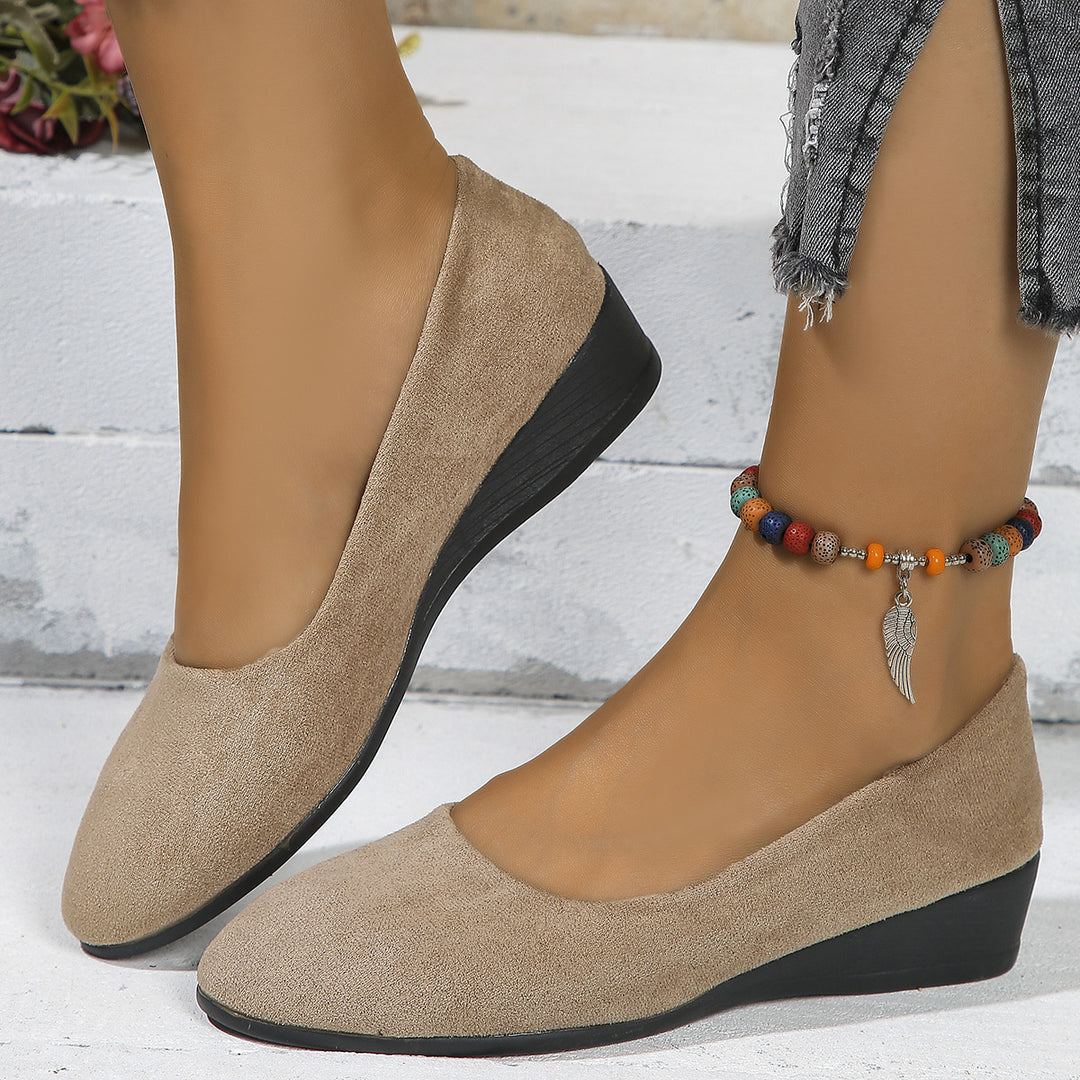 Women's Wedge Orthopedic Shoes in khaki