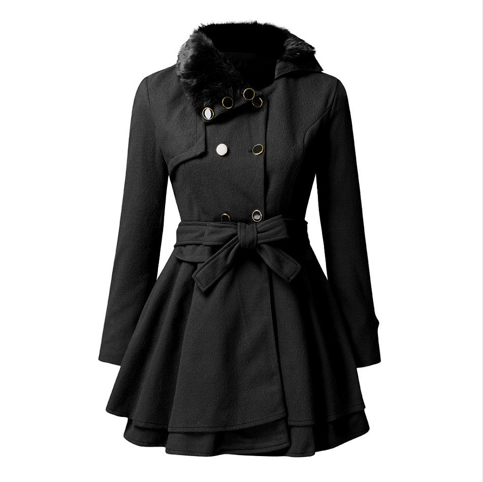 Women's Short Trench Coat in black