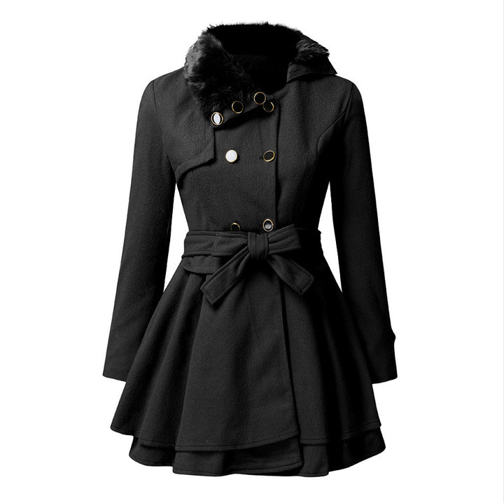 Women's Short Trench Coat in black
